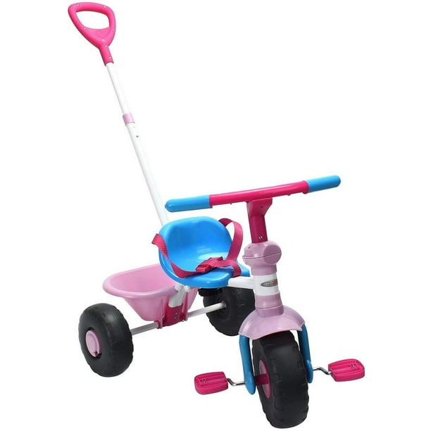 Chrome Wheels 2 in 1 Tricycle with Parent Push Handle Pink Walmart