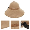 thumbnail image 3 of Summer Straw Hat Large Brim Foldable Hat Straw Bowknot Visors Sun Protection Hat, 3 of 8