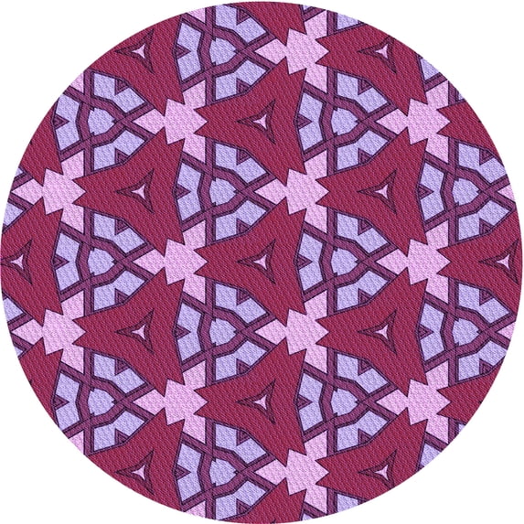 Ahgly Company Machine Washable Indoor Round Transitional Orchid Purple Area Rugs, 8' Round