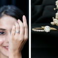thumbnail image 3 of Rosec Jewels Certified Moissanite Wedding Bridal Ring Set of 2 - D-VS1 Quality 2 Ct Engagement Ring with Band - with Jewelry Box, 14K Yellow Gold, US 10.50, 3 of 9