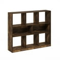 thumbnail image 2 of Furinno Daly 8-Cube Horizontal 3 Tier Bookcase, Bookshelf, Storage Organizer, 47 Width, Amber Pine, 2 of 6