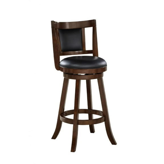Boraam Avianna Counter Height High Back Swivel Wood Counter Stool, Cappuccino Finish