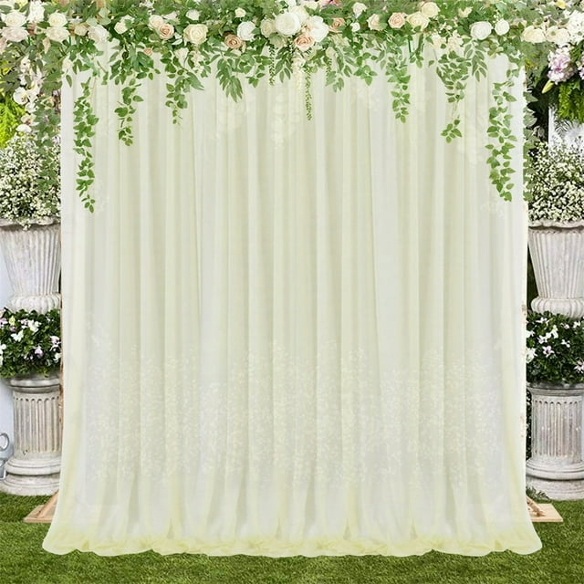 Décoration de Mariage Fond de Rideaux Ornements Translucides Rose 5 X 10 Ft Bleu Clair Fenêtre Décor Maille Rideau