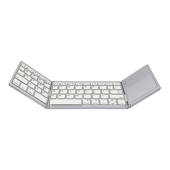 Foldable Bluetooth Keyboard with Touchpad Compatible with iOS/Mac OS - Multi Device Rechargeable Wireless Keyboard with Trackpad for iMac, iPad, iPad Pro, iPad Air, iPad Mini, iPhone