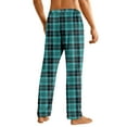 thumbnail image 4 of Havenx Mens Cotton Pajama Pants Plaid Flannel Pajama Bottoms 2025 Big and Tall Sleeping Pants Elastic Waist Wide Leg Soft Sleep & Lounge Pants,Turquoise 2XL, 4 of 6