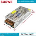 thumbnail image 1 of Fuente de alimentación conmutada 12V10a voltaje constante 5V12V24V48V36V30V42 DC monitoreo de seguridad Luz LED con fuente de alimentación Fuente de alimentación ajustable universal DC, 1 of 4
