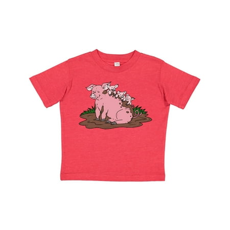 

Inktastic Cute Pig Family Playing in Mud Gift Toddler Boy or Toddler Girl T-Shirt