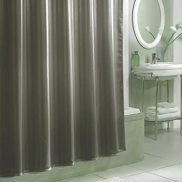 Damask Stripe Fabric Shower Curtain Liner Gray