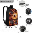 thumbnail image 5 of Uourmeti Fiery Lava Soccer Ball Backpack for Students, 17 Inchs Personalized Adjustable Comfort Straps School Backpack for Travel Work, 5 of 6