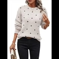thumbnail image 1 of Suéteres de Lunares para Mujer, Jersey de Punto de Larga y Cuello Redondo. XL, 1 of 9