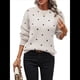 thumbnail image 1 of Suéteres de Lunares para Mujer, Jersey de Punto de Larga y Cuello Redondo. L, 1 of 9