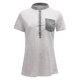 thumbnail image 3 of Gibobby Camiseta de manga corta para mujer Camiseta manga corta con bolsillo y cuello en V color liso para mujer(Blanco,M), 3 of 4