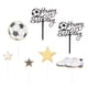 thumbnail image 3 of 1 juego de adornos para tartas de fútbol para fiestas de cumpleaños infantiles (blanco y negro), 3 of 5