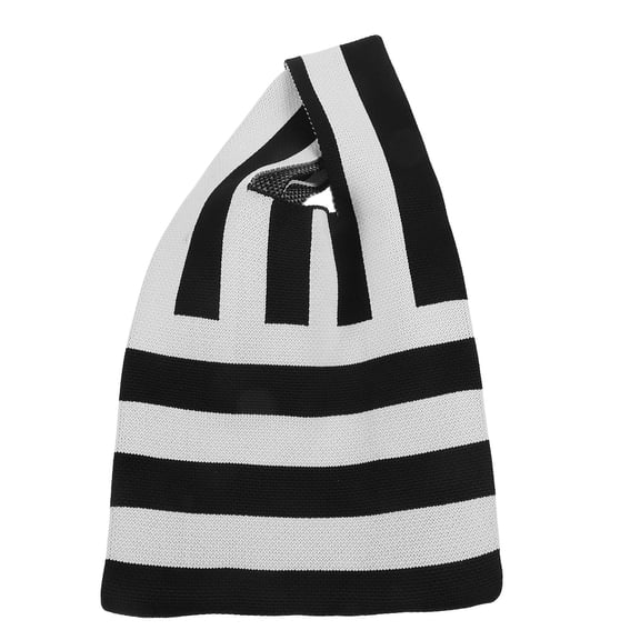 HONMEET Woven Handbag Multi-Color Polyester Tote Bag Unique Design Trendy Knit Shoulder Bag for Women