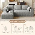 thumbnail image 6 of Wiilayok 107" Cloud Sectional Couch with L-Shape Chaise,Modern Modular Sofa with Deep Seat, Comfy Boneless Upholstered Couches for Living Room Bedroom,Gray, 6 of 10
