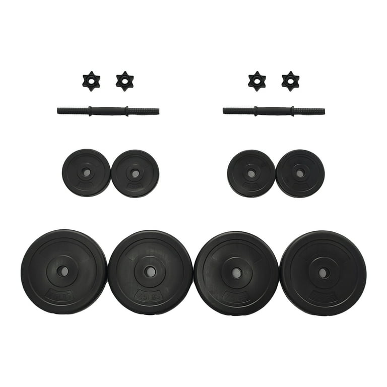 Balancefrom Fitness 40 Pound 14 Item All Purpose Vinyl Weight Dumbbell Set  With 2.5 Pound And 7.5 Pound Weights And Collar Locks, Black : Target