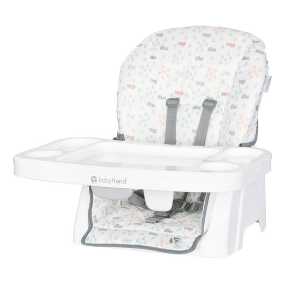 Baby Trend Adapt SpaceSaving Booster High Chair, Elephant Meadow Coral