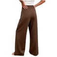 thumbnail image 6 of YuXingFu Womens Linen Pants Women Petite Skinny Culottes - Frayed Hem Travel Brown XXL, 6 of 9