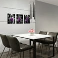 thumbnail image 3 of Purple Wall Art Rose Flowers Wall Decor for Living Room Bathroom Purple and Gray Canvas Paintings Romantic Bedroom Decor Black and White Modern Artwork Valentines Gifts Home Decorations 12x16" 3 Pcs, 3 of 9
