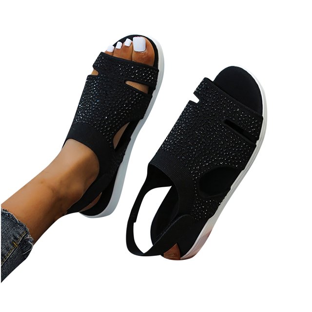 Sandales Confortables d'Été pour Femmes, Mode, Respirantes, avec Strass, Hida
