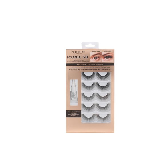 Profusion Cosmetics | Big Tease  Iconic 3D Faux Mink Eye Lashes 5 Pair Set