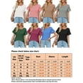 thumbnail image 4 of Avamo T-Shirts d'Été pour Femmes Col Ras du Cou T-shirt Manches Courtes T-shirt Chandail Confortable T-shirt de Travail Blanc 2TG, 4 of 4