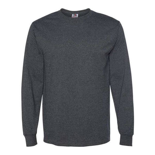 Camiseta de manga larga Fruit of the Loom HD Cotton 100% algodón Black Heather 3XL Fruit of the Loom 4930R