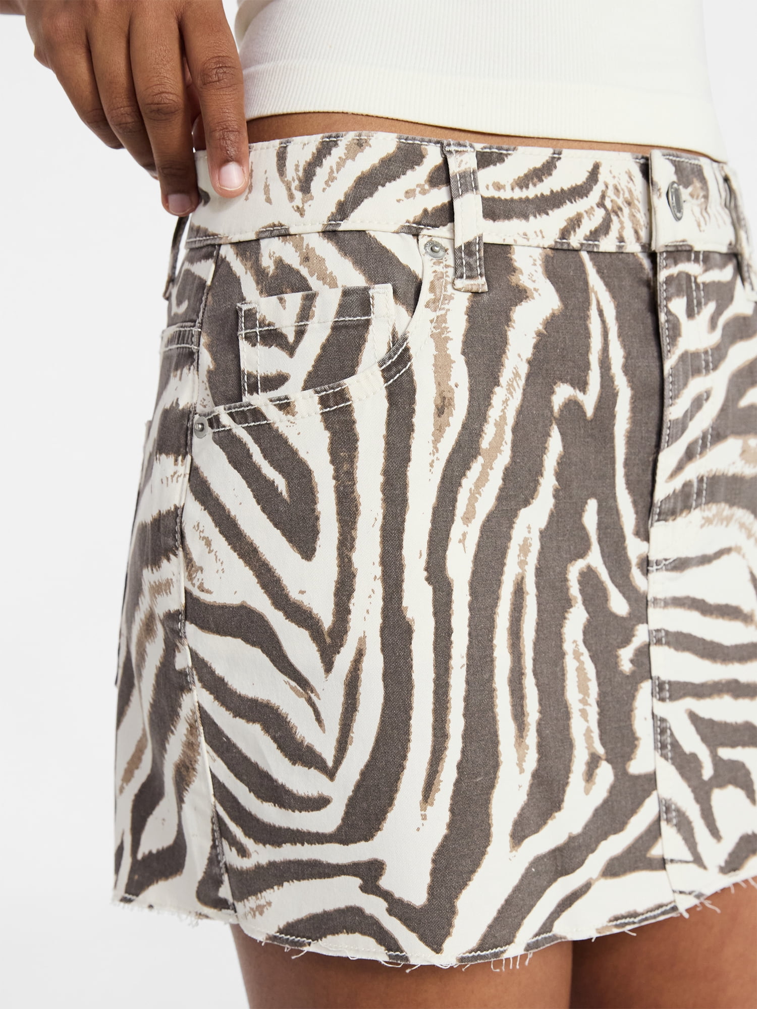 No Boundaries Denim Mini Skirt, Women's Sizes XXS-XXL