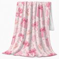 thumbnail image 2 of Pink Present Boxes with Hearts Bows and Cake Slices, Playful Watercolor Party Style for Teen Girls, Cozy Flannel Blanket for Bedroom and Dorm, Valentine's Day Gift, Home Decor, 2 of 9