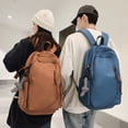 thumbnail image 2 of Fashion Campus Backpack Girl's Junior School Bag Boy's Large Capacity Solid Color Backpack, 2 of 8