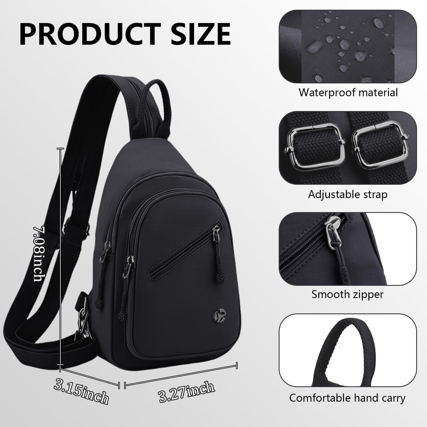 Crossbody Bag for Women, Multi-Pocket Waterproof Shoulder Carry Bag, Sling Bag Backpack for Travel/Outdoor/Hiking/Daily Use