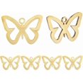 thumbnail image 1 of 1 caja de 20 dijes de mariposa de acero inoxidable 201 chapados en oro de 18 quilates para pulseras, collares, pulseras, pendientes y manualidades., 1 of 9