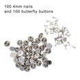 thumbnail image 4 of Tachuelas Tachuelas Pin Pin Setagable Kit Badage Holder DIY Crafts Pines Decoración de latón Broche Joyería Elaboración de bolsos Plata 100 piezas tholdsy HA010768-01, 4 of 7