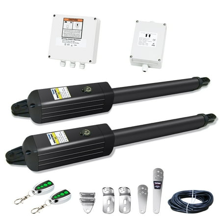 

TOPENS PW302 Dual Swing Gate Opener Light Duty Automatic Gate Motor for Double Swing Gates Up to 12ft per Arm Electric Driveway Gate Operator AC Powered with Remote Control Kit Solar Compatible