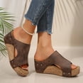 thumbnail image 6 of Women's Comfy Wedge Orthopedic Sandals Orthopedic Sandals for Women Sandals Open Toe Wedge Platform Sandal Slides Casual Low Wedges Walking Sandals, 6 of 9