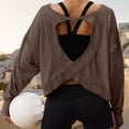thumbnail image 3 of Ankishi Long Sleeve Open Back Workout Top Cropped Gym Yoga Fitness Open Back Long Sleeve Top for Running Yoga Sports Exercise, 3 of 6