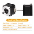 thumbnail image 3 of 5 Pcs Nema 17 Stepper Motor 42x42x34MM Bipolar 1.3A/3.1V 0.28N.M 42 Motor 2 Phase Servo Motor 1.14 Degree, 3 of 6
