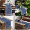 thumbnail image 5 of Navy Blue Textured Table Runner 90 Inches Long,Farmhouse Country Woven Striped Cotton Linen Table Runners Dresser Scarves,Fabric Tabletop Scarf Furniture Cover for Home Dinner Party 13"x90", 5 of 9