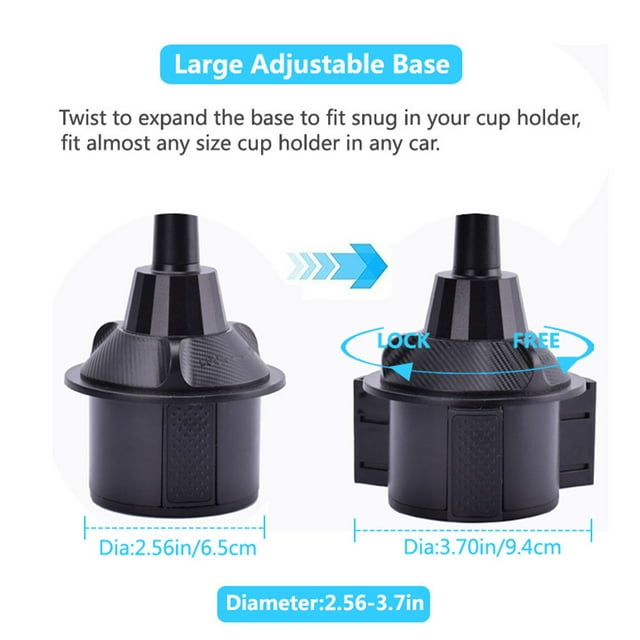 Adjustable Car Cupholder Phone Holder Mount Automobile Accessories 360-Degree Rotation Stand Non-Slip Smartphone Storage Bracket Automobile Interior Red