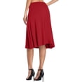 thumbnail image 6 of LWavelet Ruched Waist A-Line Midi Skirt Women Office Casual Flowy Stylish Versatile Bottoms Red 2XL, 6 of 8