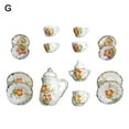 thumbnail image 2 of Walbest Doll House Miniature Mini Ceramic Tea Set Model, Dollhouse Food Play Scene Model Fairy Garden Decor Ornaments, 2 of 7