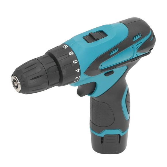Small Cordless Drill CW CCW 12V Electric Brushless Power Driver with 3/8in Keyless Chuck 2 Speed LED Lights Power Drill for Drilling Tightening Loosening Screws