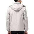 thumbnail image 4 of Xfvqtps Men Snowboard Jacket Ski Coat with Plush Lined Warm Detachable Hood Waterproof Windproof Snow Jackets Winter Mountain Coat White, 4 of 7