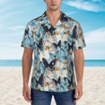 thumbnail image 2 of Rateoe Butterflys Pattern Men’s Hawaiian Shirt – Short Sleeve Button-Down Tropical Beach Shirt, Lightweight & Breathable Casual Aloha Shirt with Pocket,Medium, 2 of 7