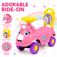 thumbnail image 4 of JoyStone Ride On Push Car for Toddlers, Push Walker Ride On Car with Music, Sounds, Interactive Steering Wheel, Indoor Outdoor Ride On Toy for Boys Girls, Pink, 4 of 9
