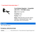 thumbnail image 2 of Front Window Regulator - Compatible with 1974 - 1976 GMC Jimmy 1975, 2 of 2