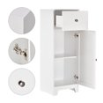 thumbnail image 6 of kleankin Small Bathroom Floor Storage Cabinet Free Standing Cupboard Organizer with 1 Drawer and Adjustable Shelf for Living Room, White, 6 of 9