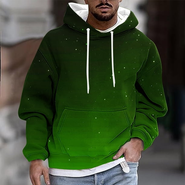 Sudadera con capucha para hombre, estilo casual, con cuello redondo, estampado, manga larga, blusa de poliéster
