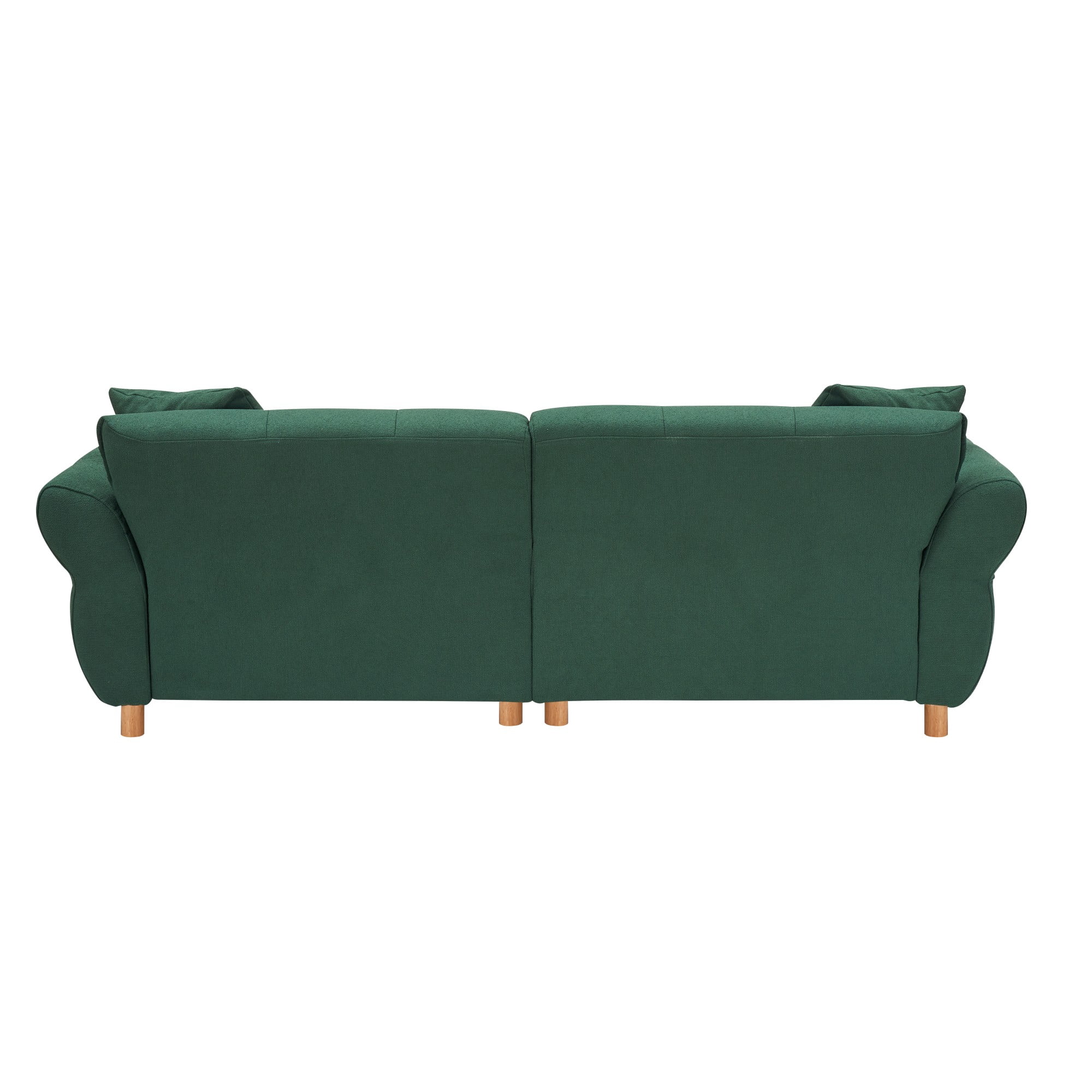 93" Sofa Couch for Living Room,Teddy Upholstered Sofa,3 Seater Couch with 2 Pillows for Apartment,Bedroom,Office,Green