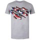 thumbnail image 1 of Captain America - Camiseta Rasgado Niños (Gris Jaspeado), 1 of 3